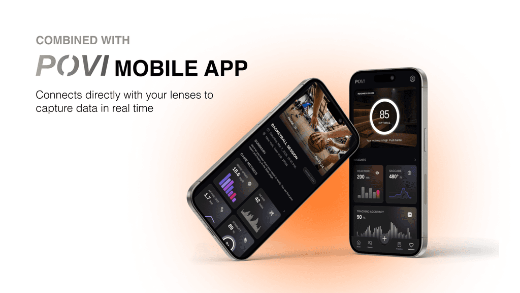 POVI app screens: focus and stress tracking