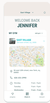Check-in page, version 2